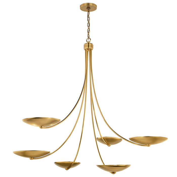 Myhouse Lighting Kichler - 52857LBR - Six Light Chandelier - Palmela - Lacquered Brass