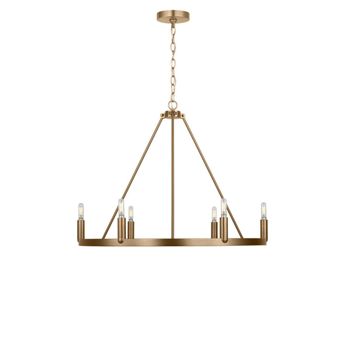 Myhouse Lighting Generation Lighting - GLC2016SB - Six Light Chandelier - Mirla - Satin Brass