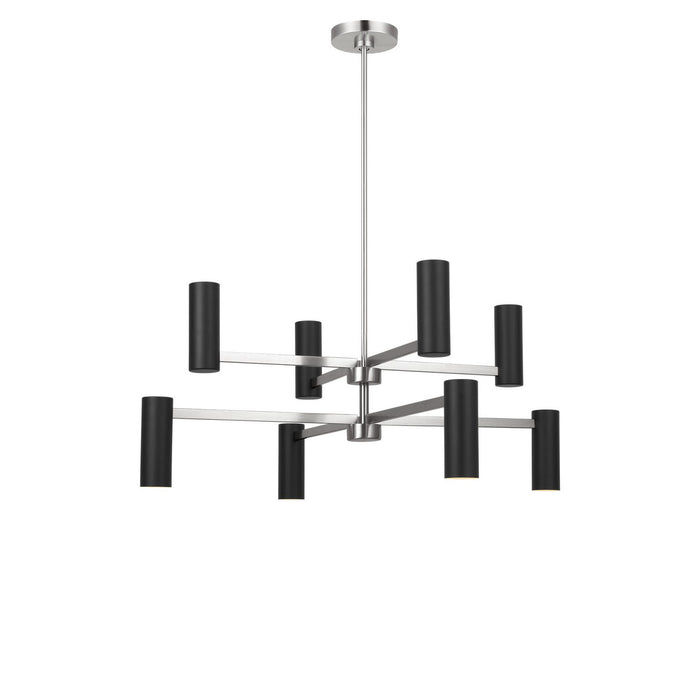 Myhouse Lighting Generation Lighting - GLC2068BNE - Eight Light Chandelier - Zentro - Brushed Nickel