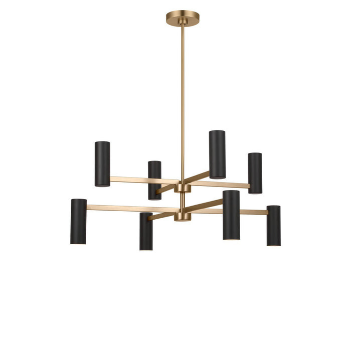 Myhouse Lighting Generation Lighting - GLC2068SBE - Eight Light Chandelier - Zentro - Satin Brass
