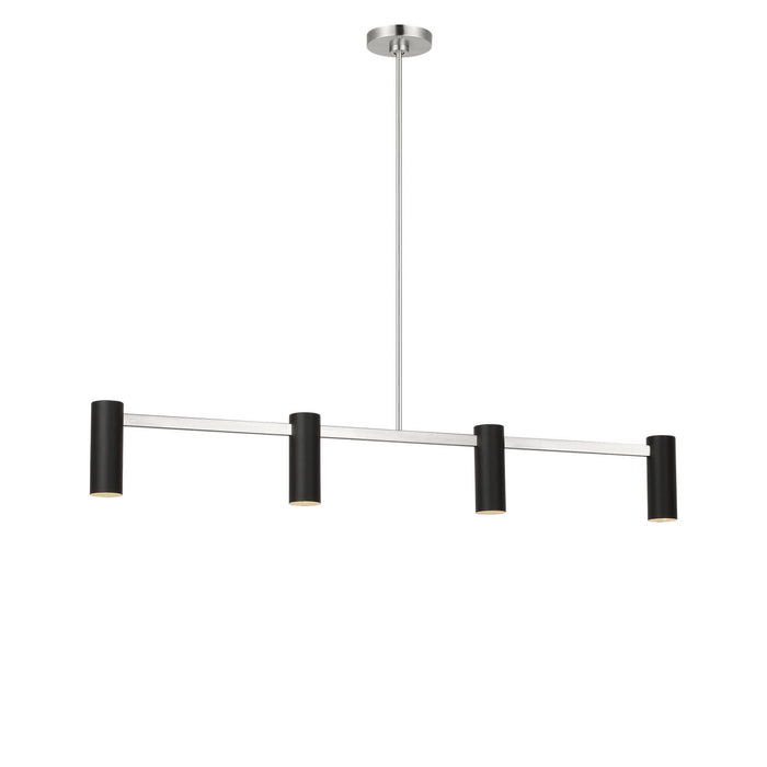 Myhouse Lighting Generation Lighting - GLC2074BNE - Four Light Linear Chandelier - Zentro - Brushed Nickel