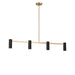 Myhouse Lighting Generation Lighting - GLC2074SB - Four Light Linear Chandelier - Zentro - Satin Brass