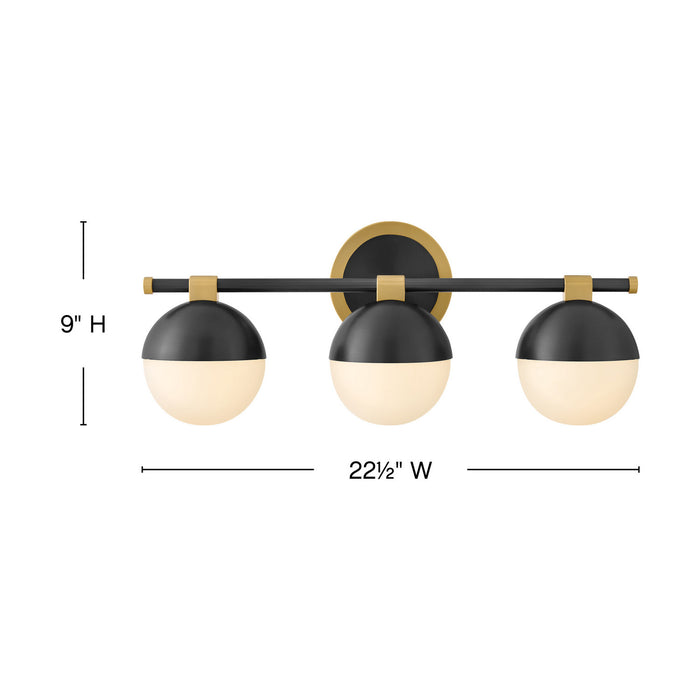 Myhouse Lighting Hinkley - 54563LCB-BK - LED Vanity - Bowie - Lacquered Brass