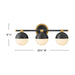 Myhouse Lighting Hinkley - 54563LCB-BK - LED Vanity - Bowie - Lacquered Brass