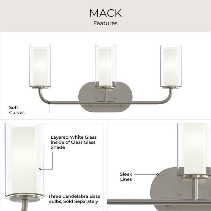 Myhouse Lighting Progress Lighting - P300576-009 - Three Light Bath Vanity - Mack - Brushed Nickel