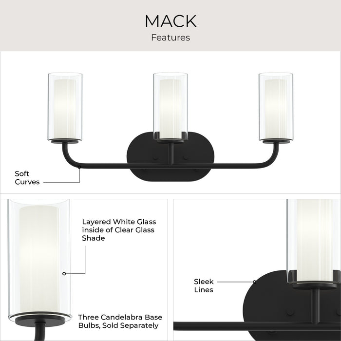Myhouse Lighting Progress Lighting - P300576-31M - Three Light Bath Vanity - Mack - Matte Black
