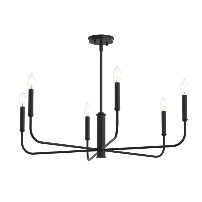 Myhouse Lighting Progress Lighting - P400448-31M - Six Light Chandelier - Reines - Matte Black