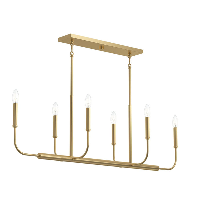 Myhouse Lighting Progress Lighting - P400450-191 - Six Light Linear Chandelier - Reines - Brushed Gold