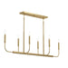 Myhouse Lighting Progress Lighting - P400450-191 - Six Light Linear Chandelier - Reines - Brushed Gold