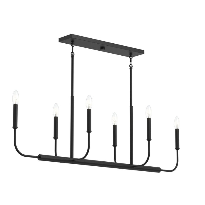 Myhouse Lighting Progress Lighting - P400450-31M - Six Light Linear Chandelier - Reines - Matte Black