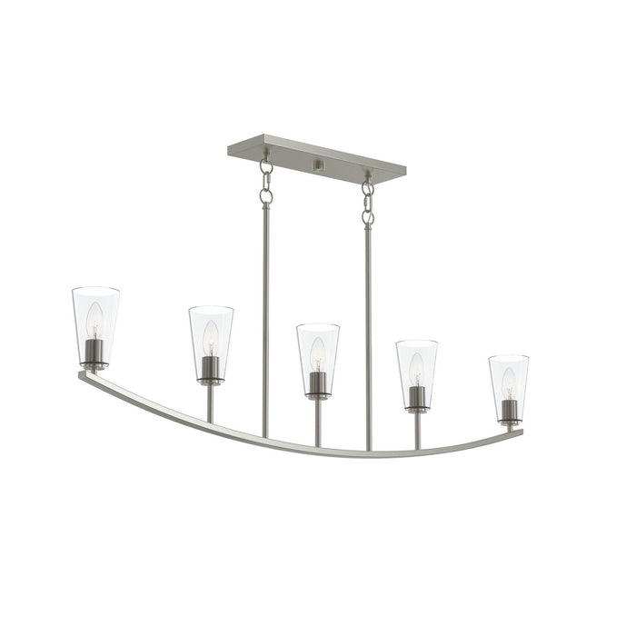 Myhouse Lighting Progress Lighting - P400456-009 - Five Light Linear Chandelier - Jheni - Brushed Nickel