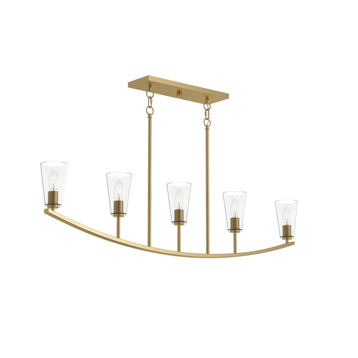 Myhouse Lighting Progress Lighting - P400456-191 - Five Light Linear Chandelier - Jheni - Brushed Gold