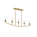 Myhouse Lighting Progress Lighting - P400456-191 - Five Light Linear Chandelier - Jheni - Brushed Gold