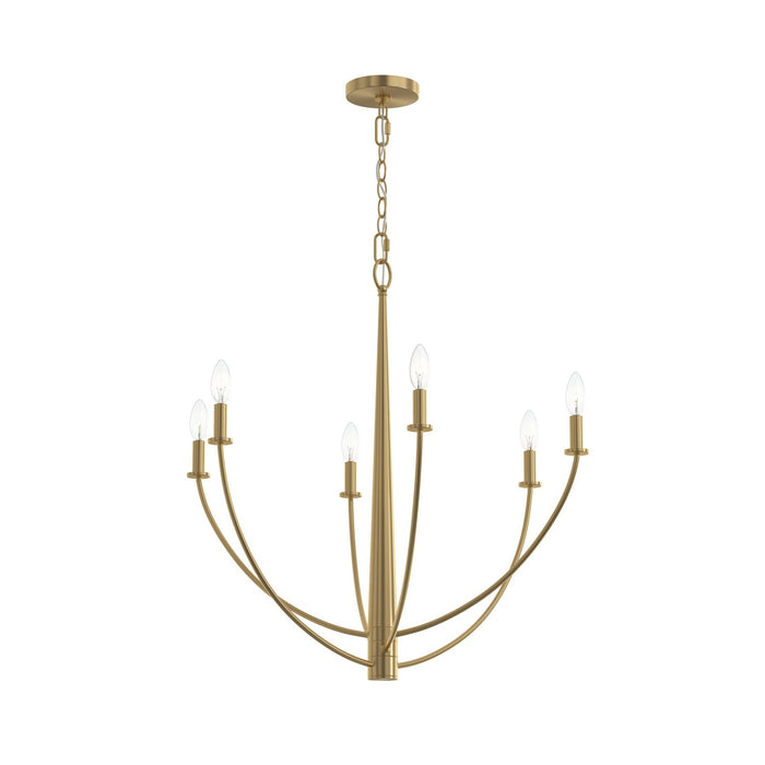Myhouse Lighting Progress Lighting - P400459-191 - Six Light Chandelier - Jheni - Brushed Gold