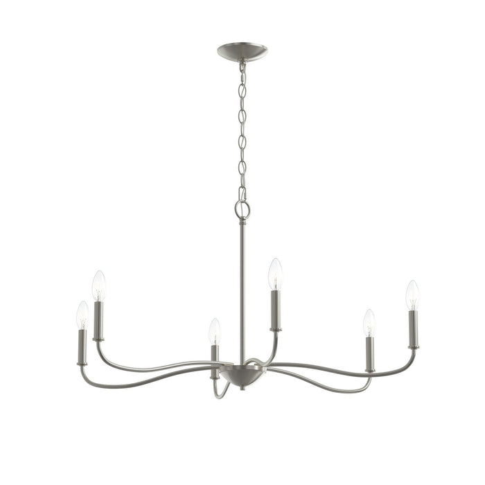 Myhouse Lighting Progress Lighting - P400463-009 - Six Light Chandelier - Ilia - Brushed Nickel