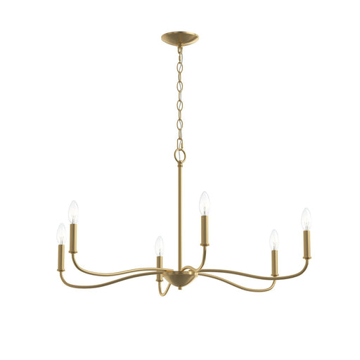 Myhouse Lighting Progress Lighting - P400463-191 - Six Light Chandelier - Ilia - Brushed Gold
