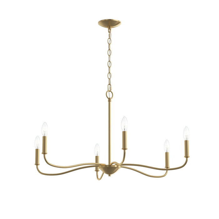 Myhouse Lighting Progress Lighting - P400463-191 - Six Light Chandelier - Ilia - Brushed Gold
