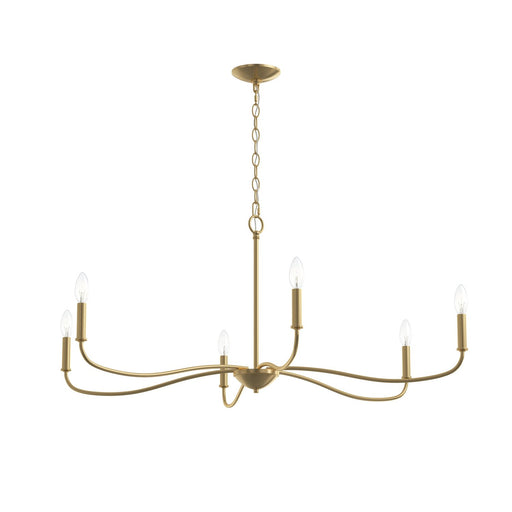 Myhouse Lighting Progress Lighting - P400464-191 - Six Light Chandelier - Ilia - Brushed Gold