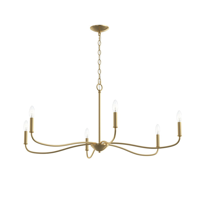 Myhouse Lighting Progress Lighting - P400464-191 - Six Light Chandelier - Ilia - Brushed Gold