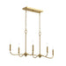 Myhouse Lighting Progress Lighting - P400466-191 - Six Light Linear Chandelier - Ilia - Brushed Gold