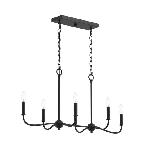 Myhouse Lighting Progress Lighting - P400466-31M - Six Light Linear Chandelier - Ilia - Matte Black