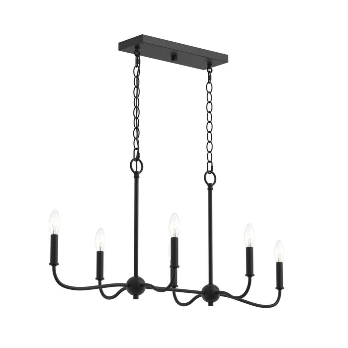 Myhouse Lighting Progress Lighting - P400466-31M - Six Light Linear Chandelier - Ilia - Matte Black