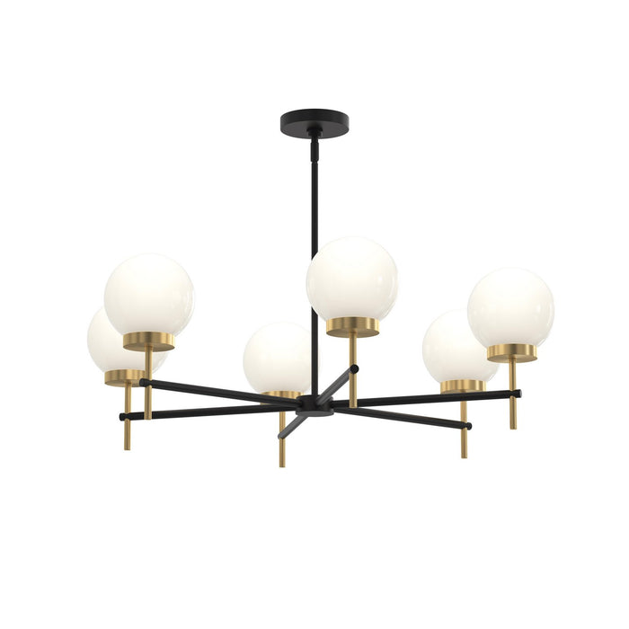 Myhouse Lighting Progress Lighting - P400469-319 - Six Light Chandelier - Rigsby - Matte Black and Brushed Gold