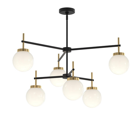 Myhouse Lighting Progress Lighting - P400470-319 - Six Light Chandelier - Rigsby - Matte Black and Brushed Gold
