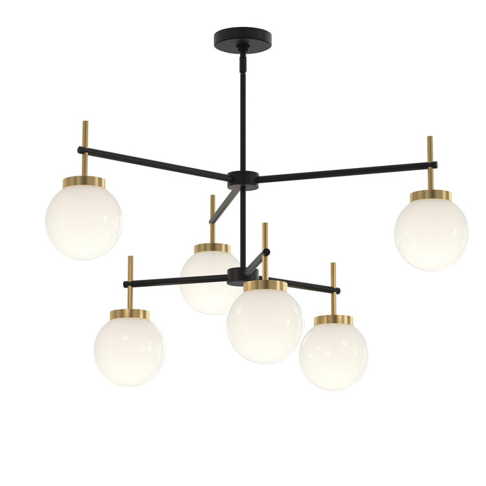 Myhouse Lighting Progress Lighting - P400470-319 - Six Light Chandelier - Rigsby - Matte Black and Brushed Gold