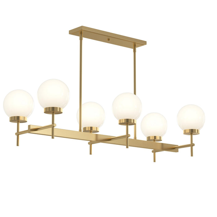 Myhouse Lighting Progress Lighting - P400471-191 - Six Light Linear Chandelier - Rigsby - Brushed Gold