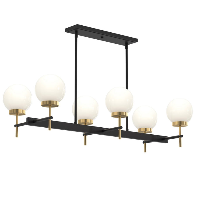 Myhouse Lighting Progress Lighting - P400471-319 - Six Light Linear Chandelier - Rigsby - Matte Black and Brushed Gold