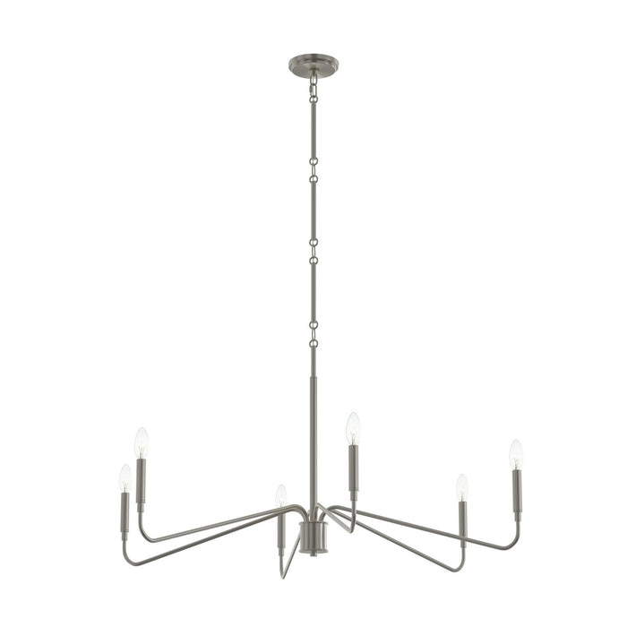 Myhouse Lighting Progress Lighting - P400472-009 - Six Light Chandelier - Pilar - Brushed Nickel