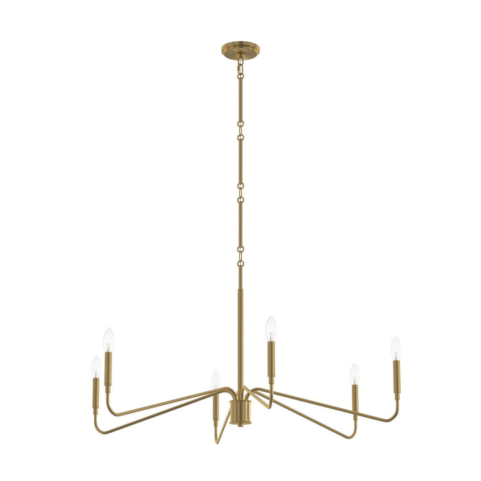 Myhouse Lighting Progress Lighting - P400472-191 - Six Light Chandelier - Pilar - Brushed Gold