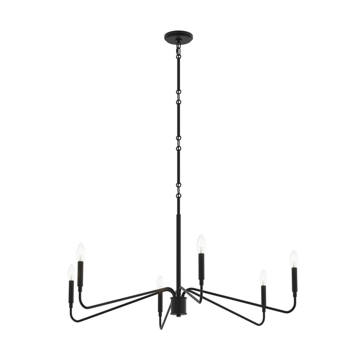 Myhouse Lighting Progress Lighting - P400472-31M - Six Light Chandelier - Pilar - Matte Black