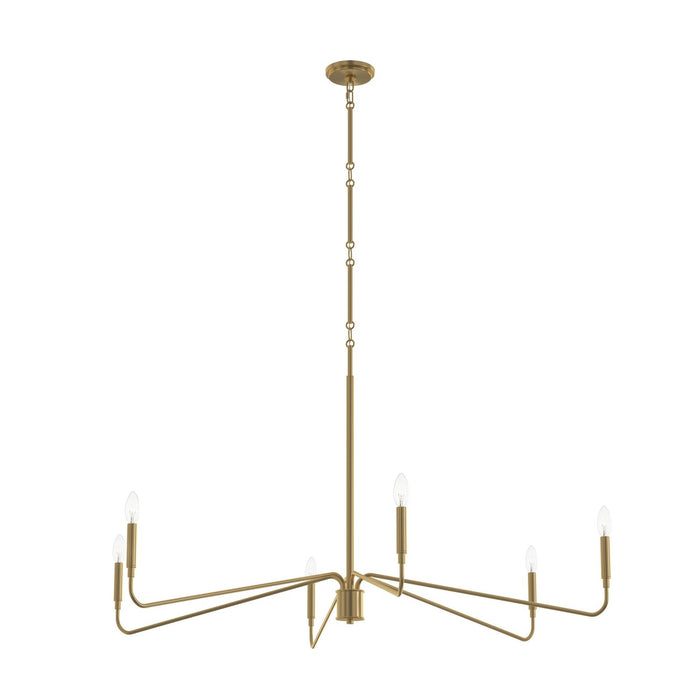 Myhouse Lighting Progress Lighting - P400473-191 - Six Light Chandelier - Pilar - Brushed Gold