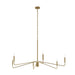 Myhouse Lighting Progress Lighting - P400473-191 - Six Light Chandelier - Pilar - Brushed Gold