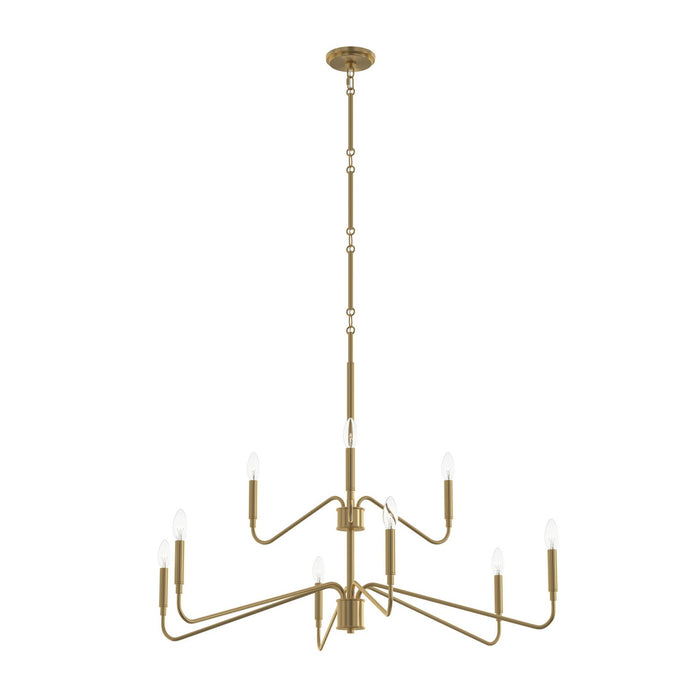 Myhouse Lighting Progress Lighting - P400474-191 - Nine Light Chandelier - Pilar - Brushed Gold
