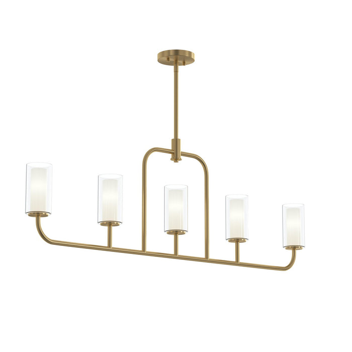 Myhouse Lighting Progress Lighting - P400476-191 - Five Light Linear Chandelier - Mack - Brushed Gold