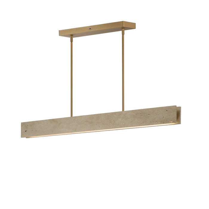 Myhouse Lighting ET2 - E26266-TVNAB - LED Linear Pendant - Lintel - Travertine / Natural Aged Brass