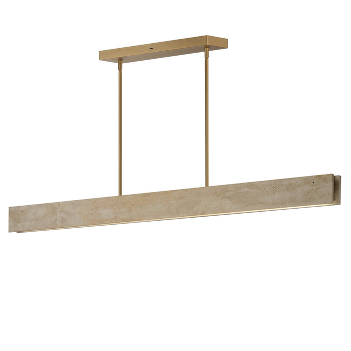 Myhouse Lighting ET2 - E26268-TVNAB - LED Linear Pendant - Lintel - Travertine / Natural Aged Brass