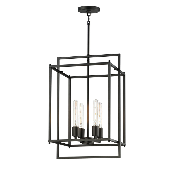 Myhouse Lighting Maxim - 10412BK - Four Light Pendant - Gridline - Black