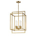 Myhouse Lighting Maxim - 10412NAB - Four Light Pendant - Gridline - Natural Aged Brass