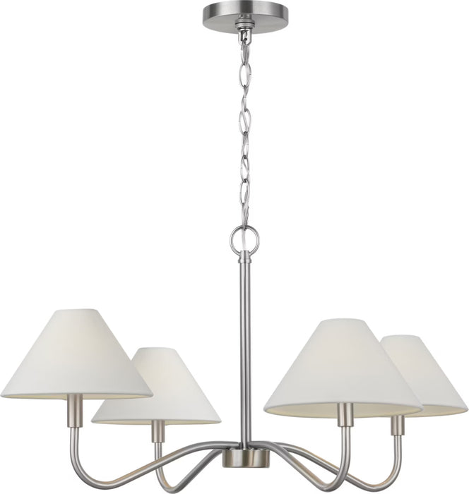 Myhouse Lighting Visual Comfort Studio - DJC1194BN - Four Light Chandelier - Eldon - Brushed Nickel