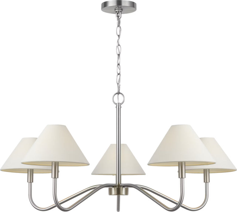 Myhouse Lighting Visual Comfort Studio - DJC1205BN - Five Light Chandelier - Eldon - Brushed Nickel