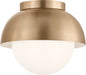 Myhouse Lighting Visual Comfort Studio - DJF1011SB - One Light Flush Mount - Hyde - Satin Brass
