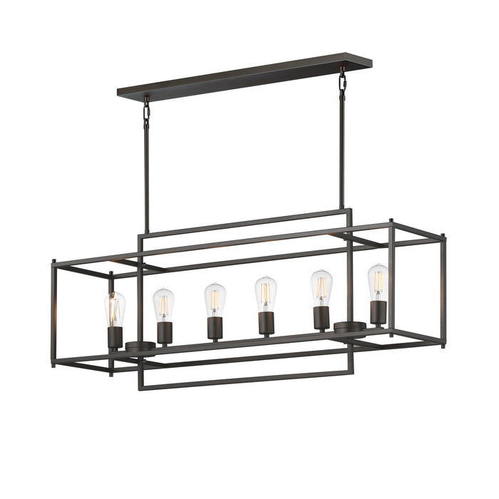 Myhouse Lighting Maxim - 10416BK - Six Light Linear Pendant - Gridline - Black