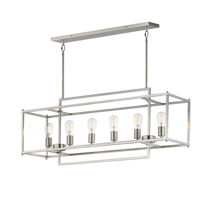 Myhouse Lighting Maxim - 10416SN - Six Light Linear Pendant - Gridline - Satin Nickel