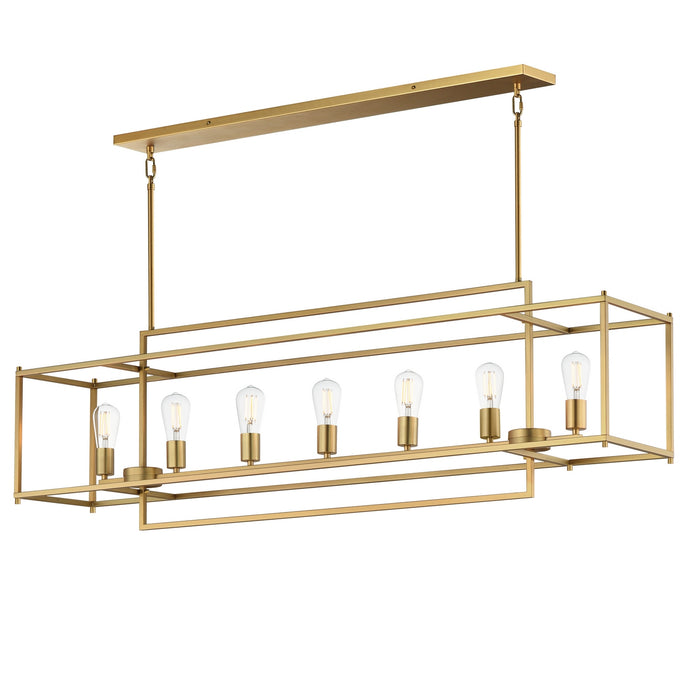 Myhouse Lighting Maxim - 10417NAB - Seven Light Linear Pendant - Gridline - Natural Aged Brass