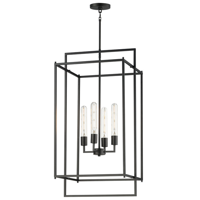 Myhouse Lighting Maxim - 10413BK - Four Light Pendant - Gridline - Black