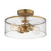 Myhouse Lighting Maxim - 10469CDNAB - Two Light Semi-Flush Mount - Livingston - Natural Aged Brass